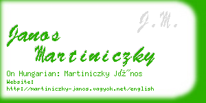 janos martiniczky business card